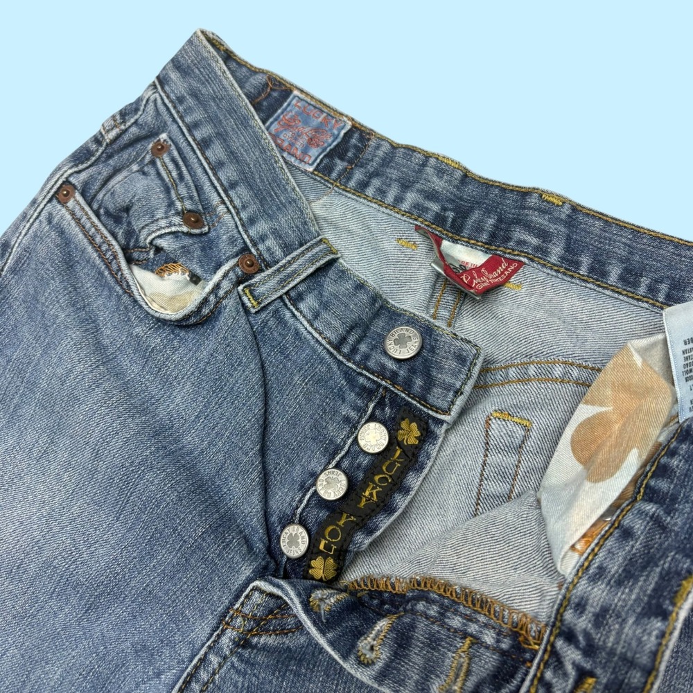 Lucky Brand Blue Denim Button Fly Bootcut Flare Jeans Mens 31x31